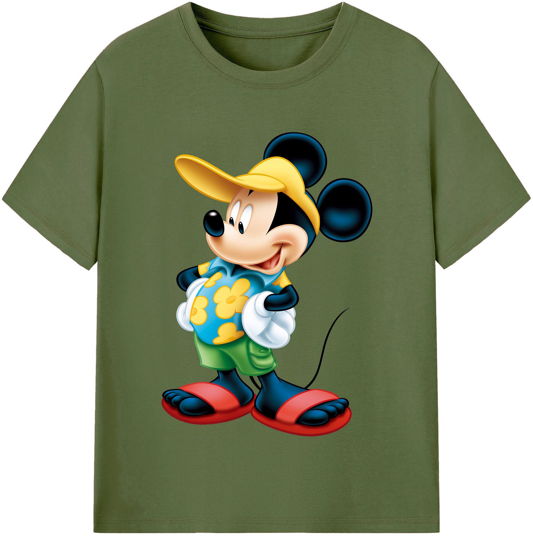 （画像用） ミッキーマウス Mickey Mouse 綿100％半袖Tシャツ（フロントプリント）